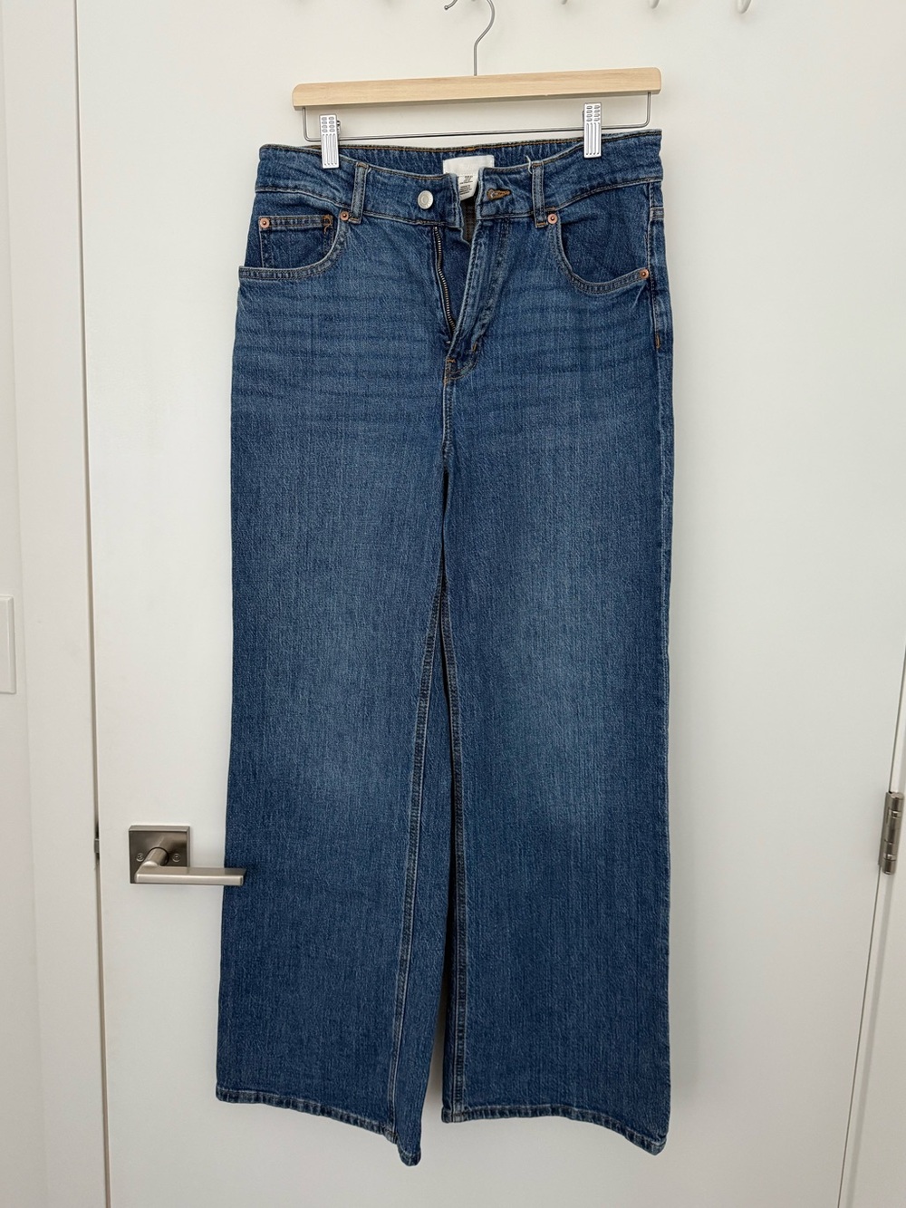 Women’s High-Rise Wide-Leg Blue Jeans
